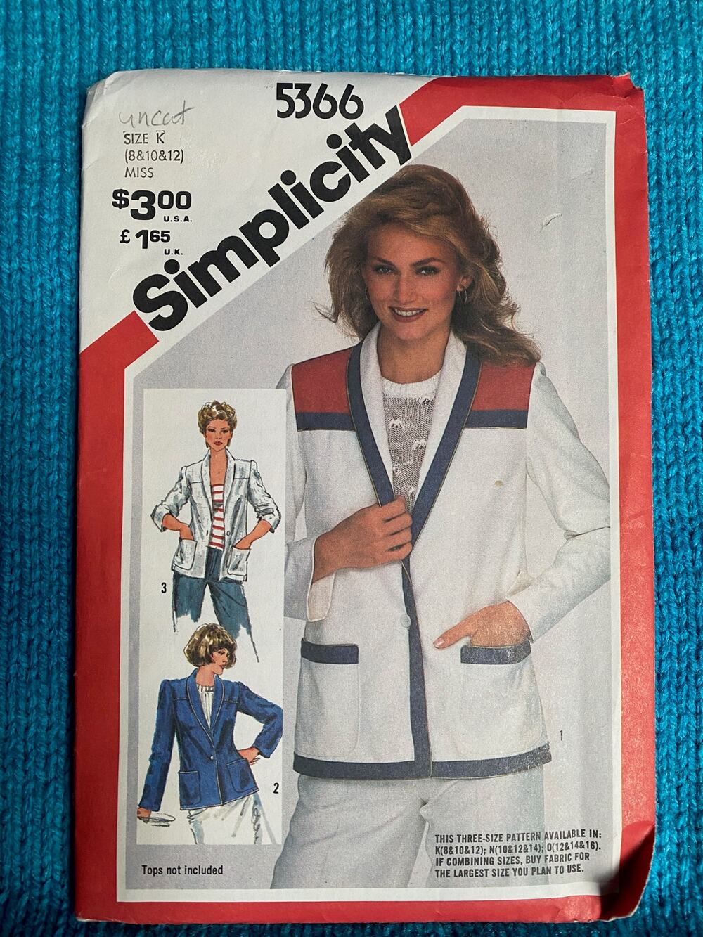 Simplicity Sewing pattern 5366 blazer 1970's